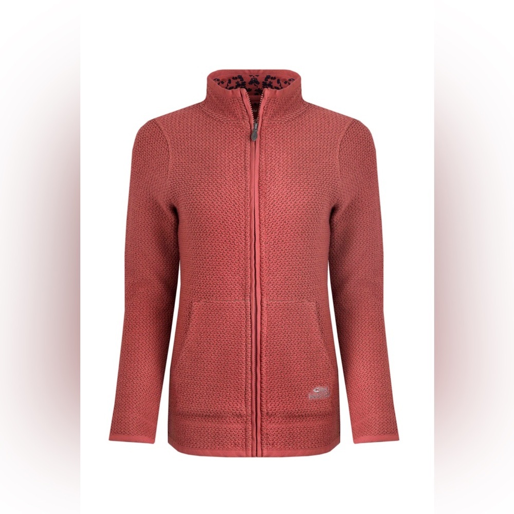 Weird Fish Sontee Full Zip Eco Macaroni Sweatshirt Rosewood